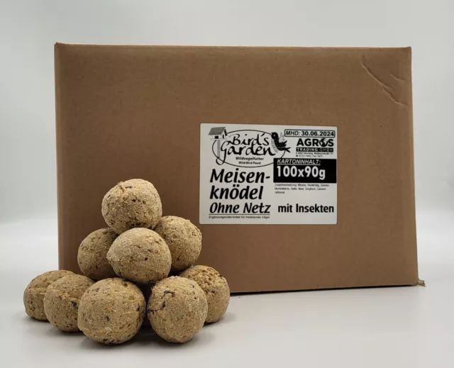 100x 90g Meisenknödel mit Insekten ohne Netz Vogelfutter Wildvogelfutter