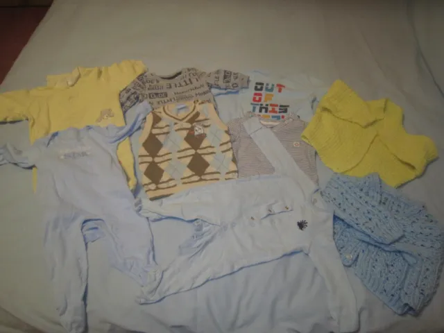 VGC BAby Boy Bundle 9 items Jumpers Sweatshirt  Sleepsuits Top Months 3-6 Months