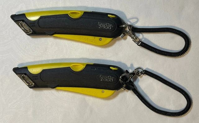 2 PCs Easy Cut 2000 Box Cutter Knife Cutting tool Black & Yellow *Free Shipping*
