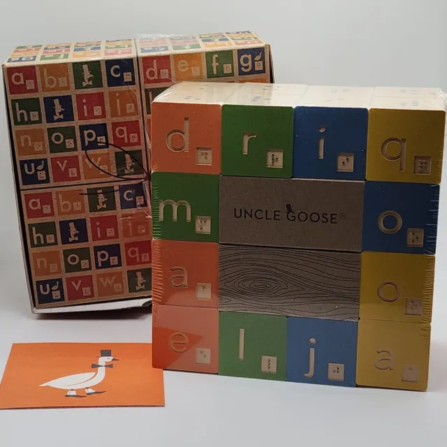 Uncle Goose Wooden Braille Blocks Sealed New In Box