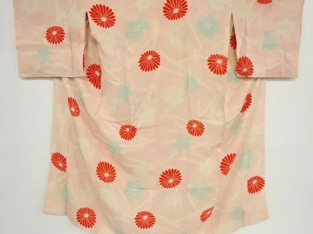 81227# Japanese Kimono / Antique Juban / Monkinsha / Kiku & Maple