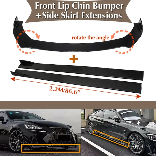 Front Bumper Lip Spoiler Side Skirt Splitter For Honda Civic SI INFINITI Q50