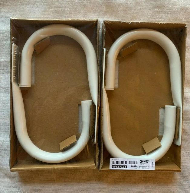 NEW!! IKEA Knolfly Metal Curtain Tie-Backs - 2 sets of 2; White