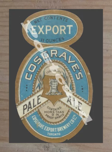 Historic Cosgrave's. Pale Ale Canadian Beer Postcard