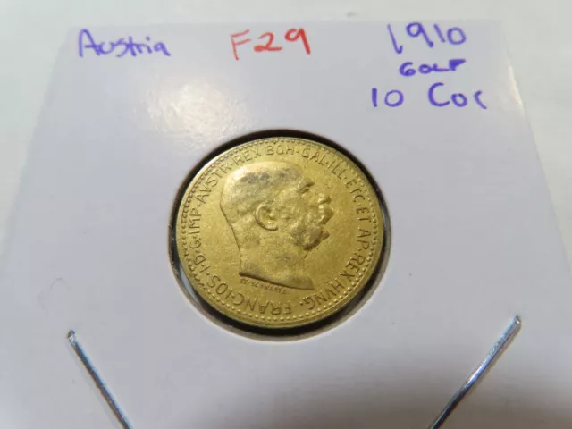 F29 Austria 1910 GOLD 10 Corona