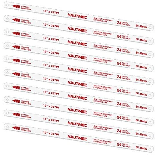 12" Hacksaw Blades Replacement Bimetal10 Pack 24 Tpi High Speed Steel Grounded