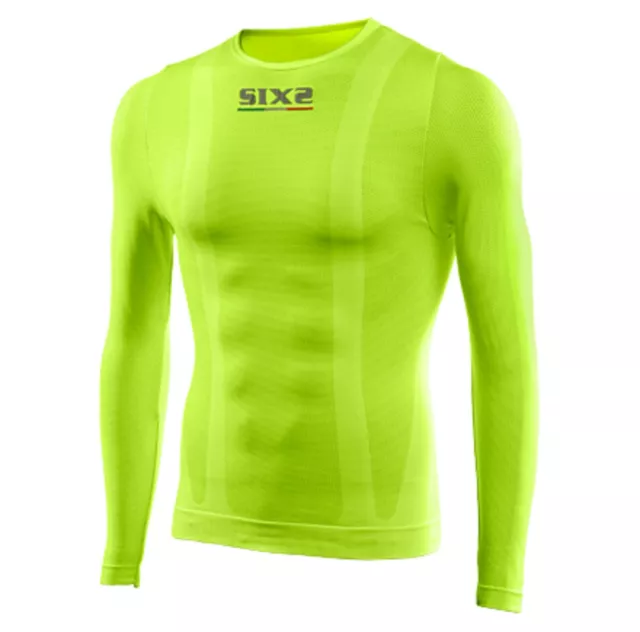 Unterhemd Rundhals Langarm Lang Farbe Yellow Fluo TS2C SIXS TG L