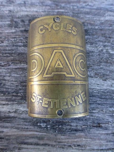 Plaque de Velo Cadre Cycles AZS à St Etienne - Old Bike Head Badge