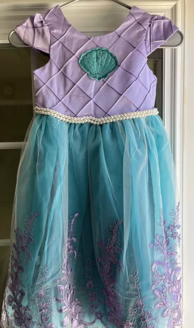 Little Girl Dress Up Dress Size 6/6x- Fancy Ariel Like Dress, Teal/purple, New