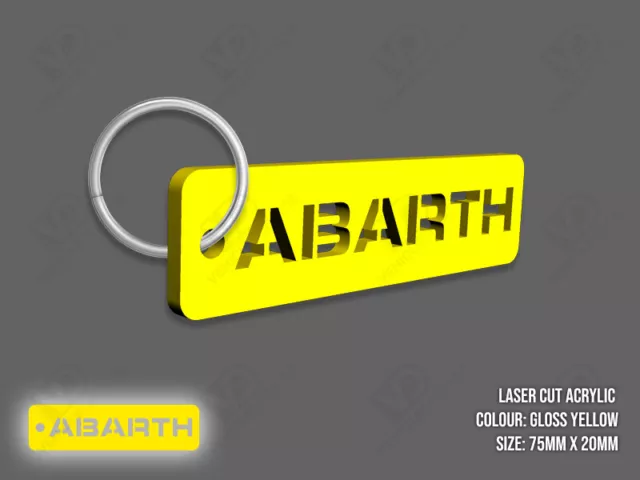 Fiat Abarth 595 695 Spider Turismo Competizione Key Ring Chain Laser Cut Yellow