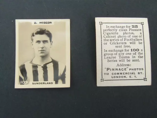 G Phillips - Pinnace Footballers (Pinnace Back) - #109  B Hobson Sunderland