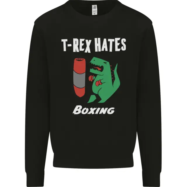 T-Rex Hates Boxing Funny Boxer Sport MMA Kids Sweatshirt Jumper