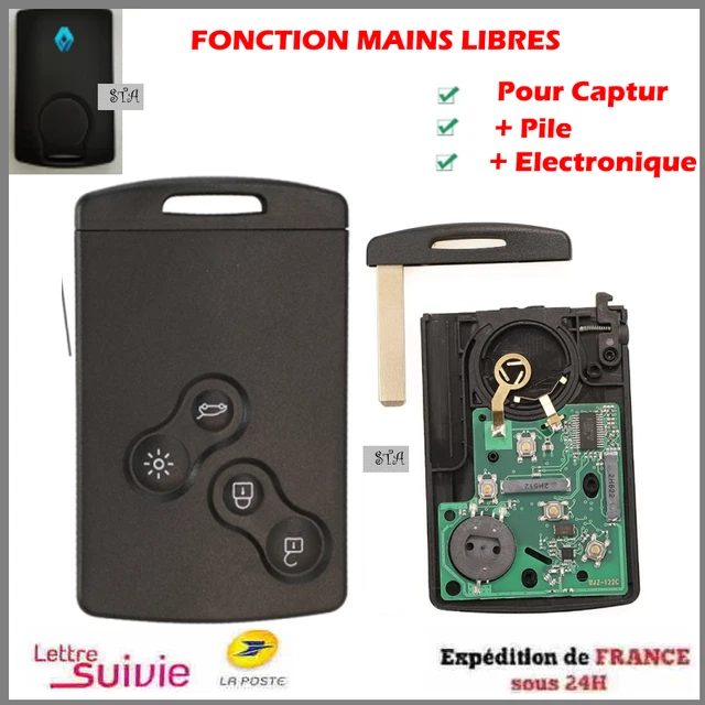 CARTE VIERGE POUR Clio IV Captur KEYLESS GO MAINS LIBRES Hitag Aes