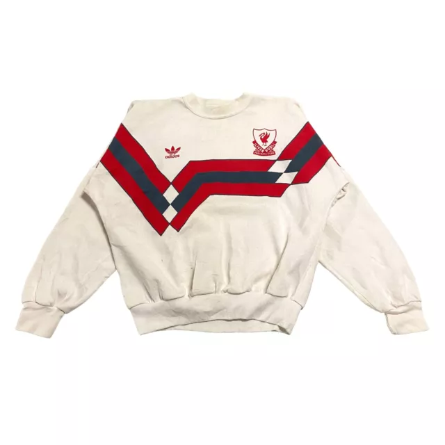 Felpa Liverpool Football Club Adidas | Vintage anni '80 retrò abbigliamento sportivo bianco