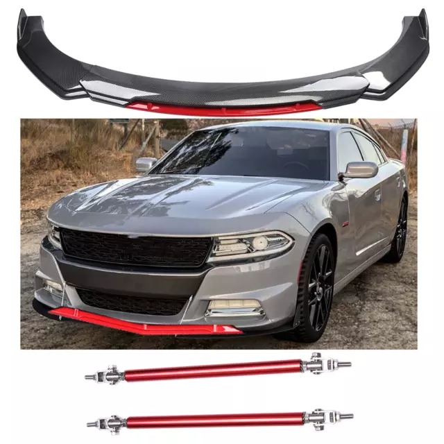 CARBON FIBER LOOK Front Bumper Lower Lip Spoiler Splitter For Dodge