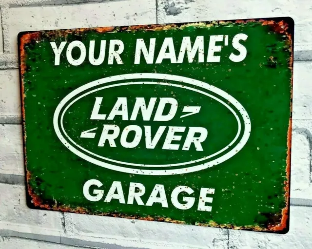 Personalised Land Rover Metal Garage Sign Man Cave Workshop Shed Gift Idea