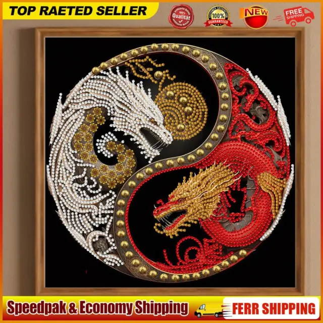 5D DIY Partial Special Shaped Drill Diamond Painting Kit Dragon Home Decor (8)