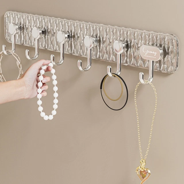 with 6 Hooks Coat Racks Plastic Key Hat Hanger  Entryway