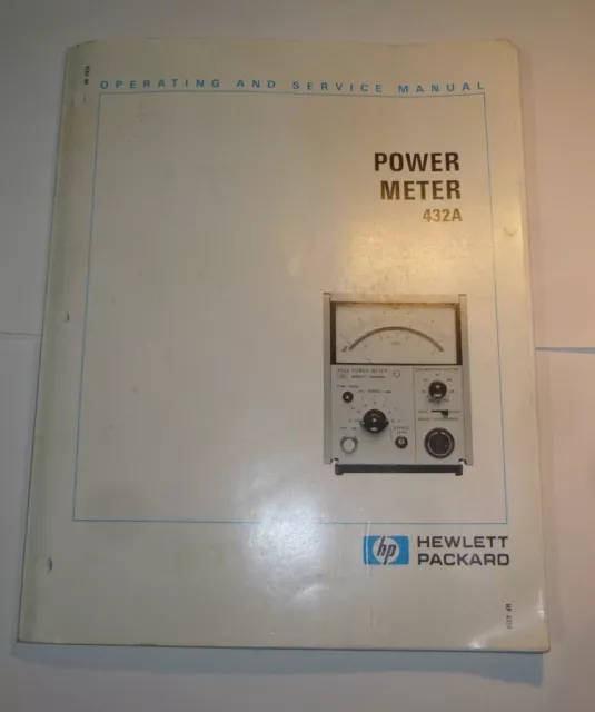 Operating and Service Manual für HEWLETT PACKARD ,HP Power Meter 432A