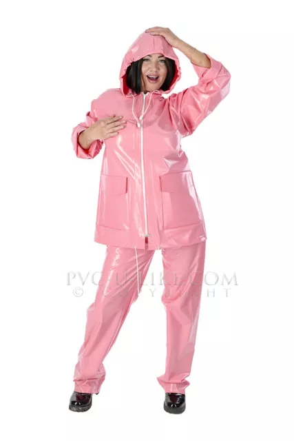 PVC Plastic Vinyl unisex two piece suit PVC Fetish Plastic jacket PVC suit