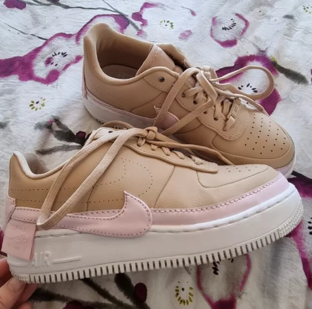 STUNNING NIKE Air Force 1 Jester xx Beige And Pink Trainers Size uk6 45.00 PicClick UK