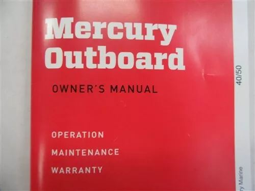 Mercury Quicksilver 90-10170080 Outboard Owners Manual Marine Boat 3