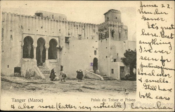 Morocco Tangiers Palais du Tresor et Prison Postcard Vintage Post Card