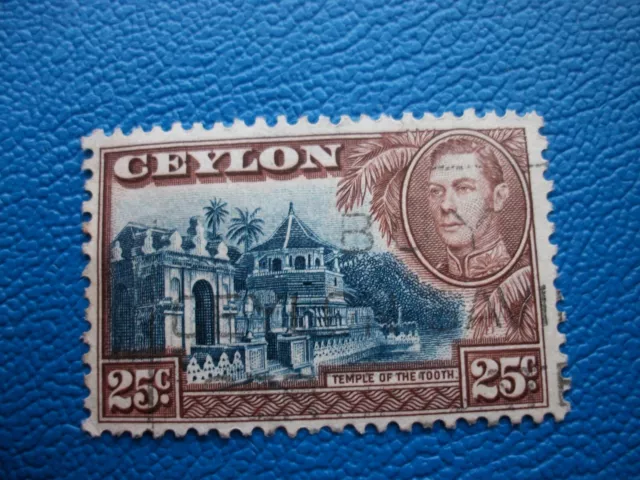 Ceylon, 25 Cents, Temple of the Tooth, gestempelt