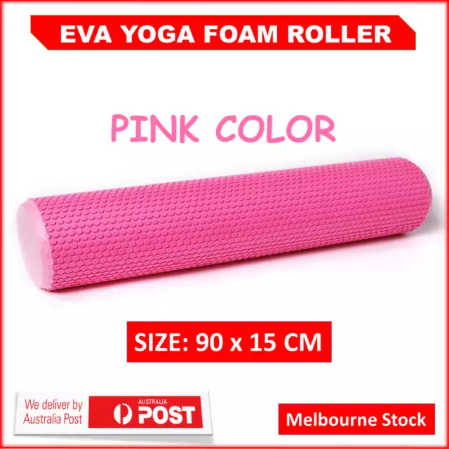 EVA Pilates Foam Roller Long Physio Yoga Fitness GYM Exercise Training 90 x 15CM