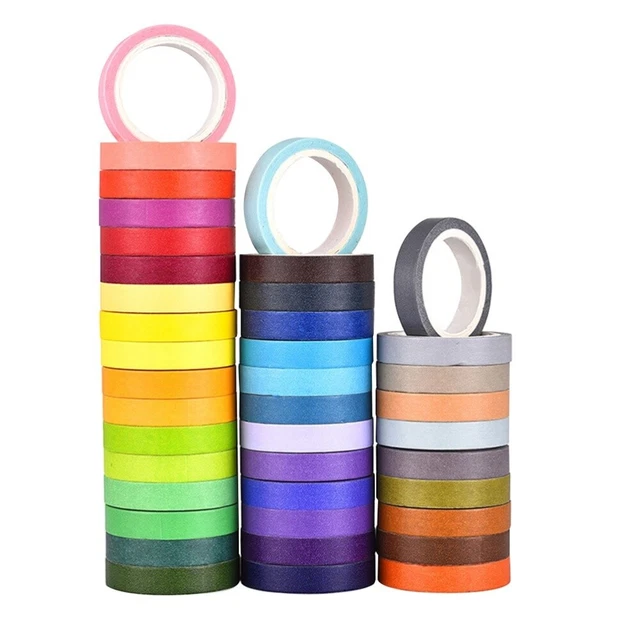 40 Pcs Bricolage Washi Bandes À La Main Livre Album Coloré Bandes De Papier 9