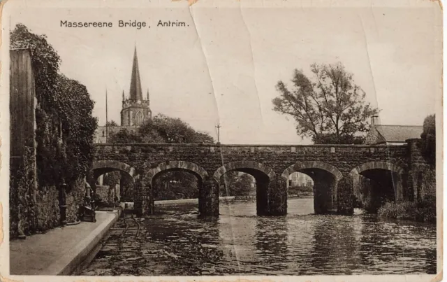 Massereene Bridge Antrim County Antrim Northern Ireland Vintage RP Postcard