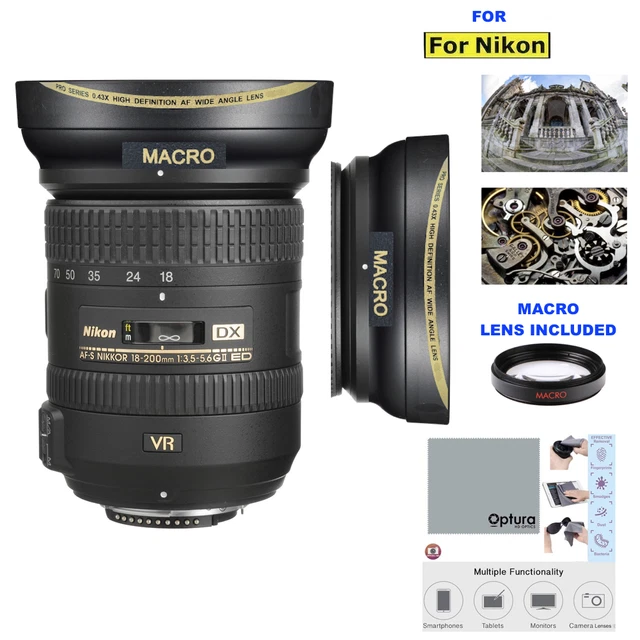 HD FISHEYE MACRO Lens for Nikon AF-S DX NIKKOR 18-200mm f/3.5-5.6G ED VR II Lens