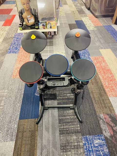 BAND HERO WIRELESS DRUM KIT CONTROLLER NINTENDO WII With PEDAL  & 2 Microphones