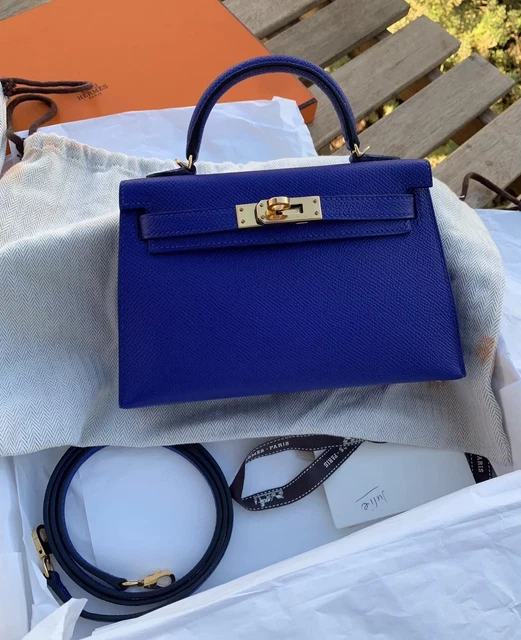 Hermes, Mini Kelly II, Blue Electric Veau, Epsom Leather