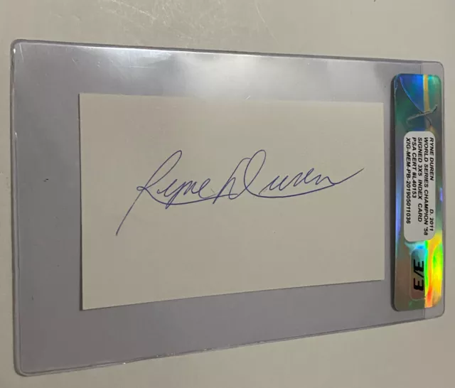 Ryne Duren Signed 3x5 Index Card PSA Yankees Auto 4 Time All-Star Legend! 💰