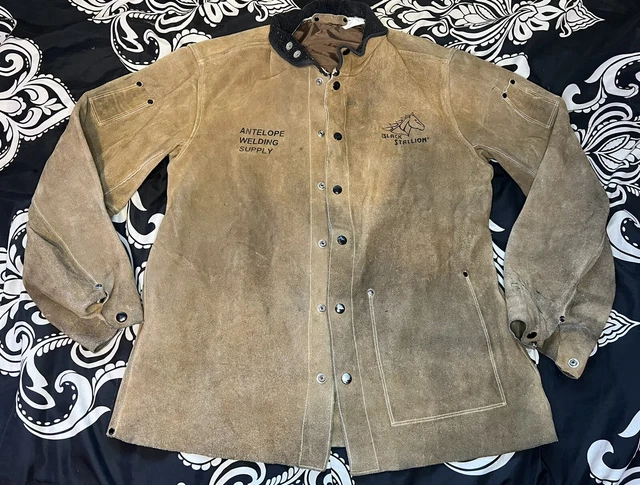 Revco Black Stallion Split Genuine Cowhide Leather Welding Jacket Brown Size L