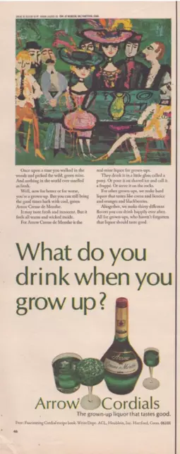 Arrow Cordials Liquor What Do You Drink When You Grow Up 1969 Vintage Print Ad