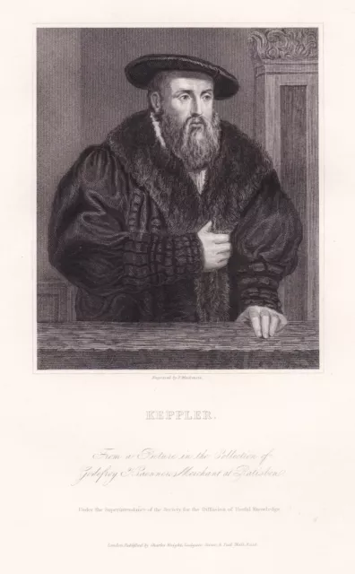 Johannes Kepler Astronome Astrologue Physicien Mathématicien Portrait 1835