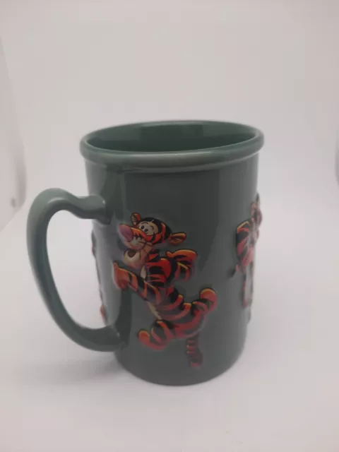 Disney Winnie the Pooh 3D Raised Tigger Green Coffee Mug 5"