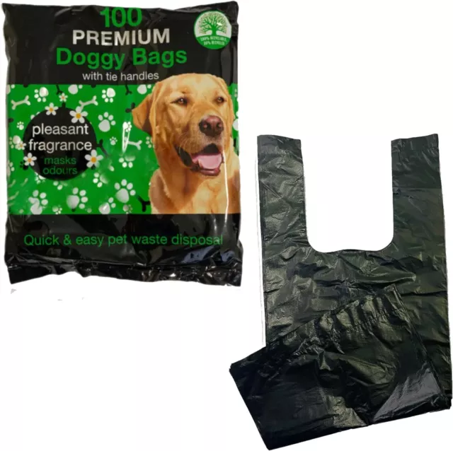 Doggy Bags Extra Strong Dog Puppy Poo Waste Easy Tie Scooper Poop Lemon Scented