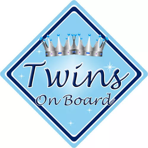 Baby On Board Car Sign ~ Twins On Board ~ L.Blue