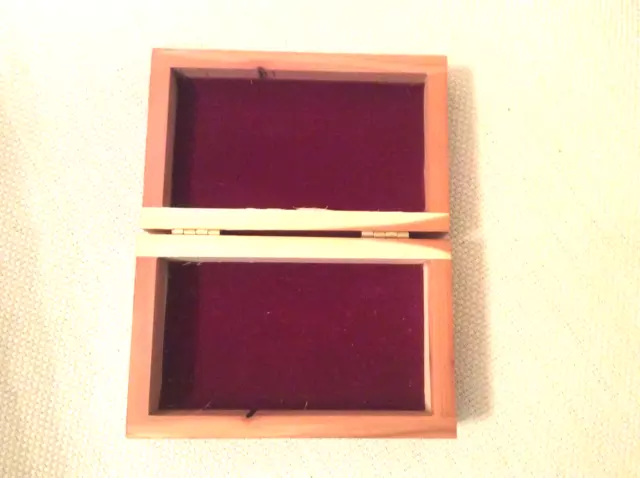Colorado spellout birds wood hinged velvet jewelry keepsake vanity box