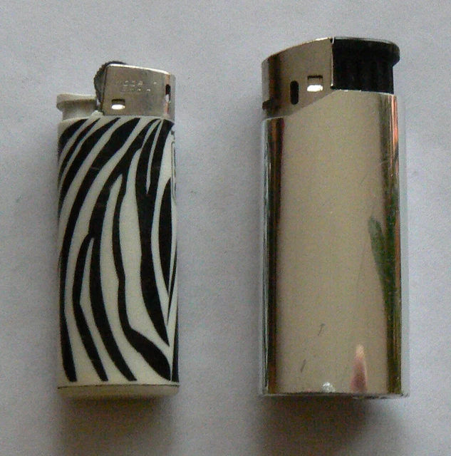 Lot 2 Briquets Rechargeables JOPOO Personnalisables - Argent Et Couleur Pour Cadeaux