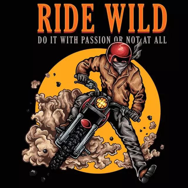 Ride Wild Motorbike Motorcycle - Mens Funny Novelty T-Shirt Tee T Shirt Tshirts