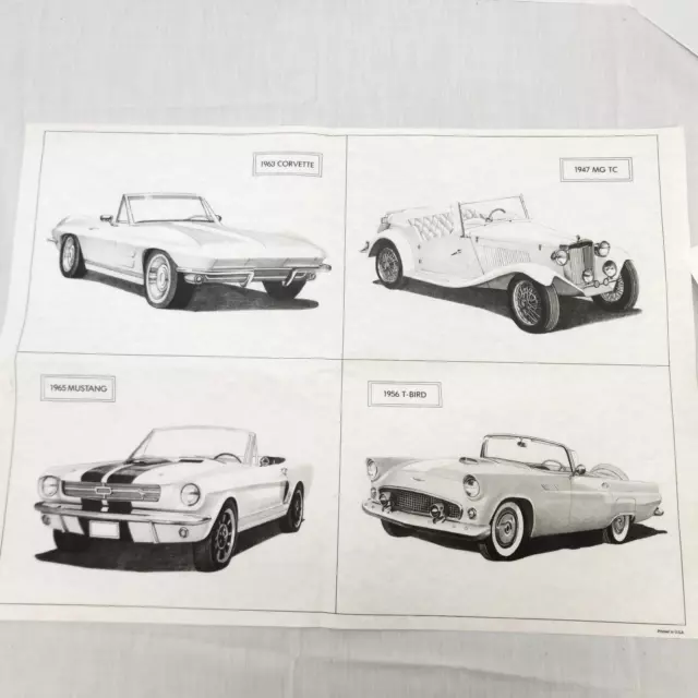 Tri Chem Patterns and Instructions 7596 Classic Contemporary Cars 9"X12" ea car