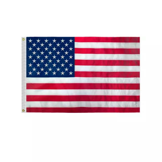 American Flag: Embroidered Star Field, Sewn Stripes, Heavy Woven Cotton