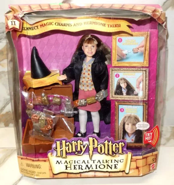 Magical Talking Hermione Doll Harry Potter Mattel 2002 55246 NEW Damaged Box