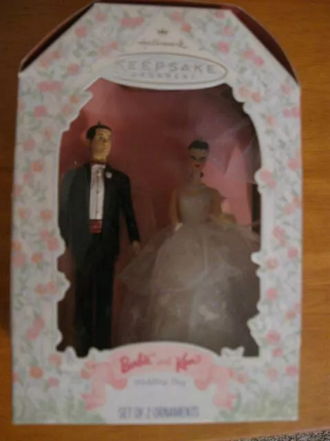 Barbie and Ken Wedding Day – Hallmark Keepsake Ornament Set Bride & Groom 1997