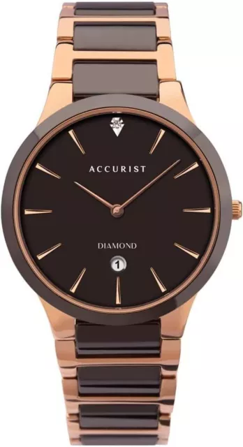 ACCURIST MENS WATCH with Black Dial and Two Tone Bracelet 7343 57.99 PicClick UK