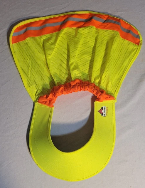 Safety Visibility Visor FR Treated Yellow Neck Protector Hat